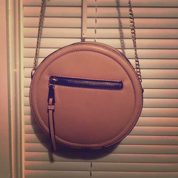 Vegan Leather Round Satchel Crossbody - Dusty Rose - Picture 4 of 4